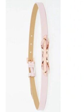 Ted Baker Bowana Skinny Bow Leather Belt, Baby Pink